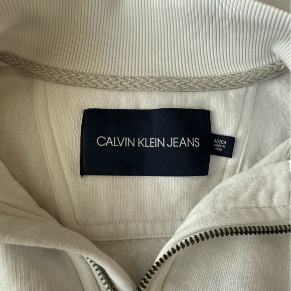 Calvin Klein Jeans White and Blue Striped Top - Picture 4 of 4
